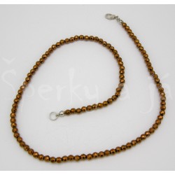 Náhrdelník hematit kulička bronzová fasetovaná