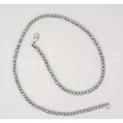 Náhrdelník hematit kulička stříbrná fasetovaná