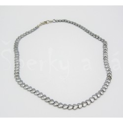 Náhrdelník hematit srdíčko stříbrné