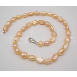 Náhrdelník perla meruňková říční