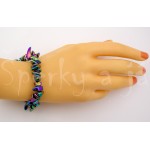 Náramek mušle růžové sekané zlomky Náramky