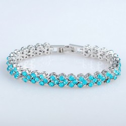 Náramek zirkon akvamarín kulatý Náramky