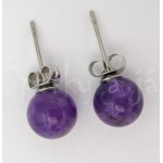 Náušnice ametyst kulaté 8 mm | SPERKYAJA.CZ