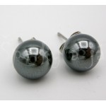 Náušnice hematit kulaté 8 mm Náušnice