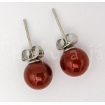 Náušnice karneol kulaté 8 mm | SPERKYAJA.CZ