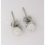 Náušnice magnezit kulaté 8 mm | SPERKYAJA.CZ