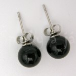 Náušnice onyx kulaté 8 mm Náušnice