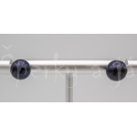 Náušnice perla černá kulaté 8 mm Náušnice