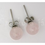 Náušnice růženín kulaté 8 mm Náušnice