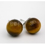 Náušnice tygří oko kulaté 8 mm Náušnice