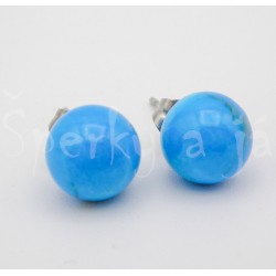 Náušnice tyrkenit kulaté 8 mm Náušnice