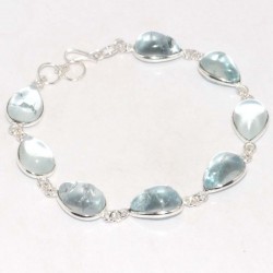 Postříbřený náramek praskané sklo kapka Náramky