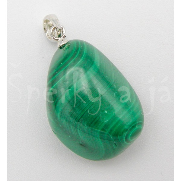 Přívěšek malachit na lanku Náhrdelníky, řetízky