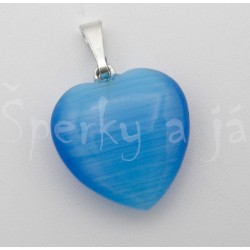 Přívěšek ulexit srdíčko modrý  na lanku