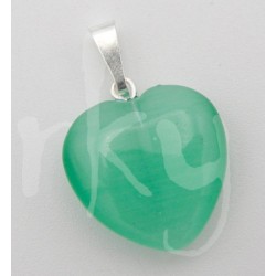 Přívěšek ulexit srdíčko zelený  na lanku