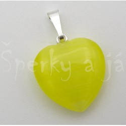 Přívěšek ulexit srdíčko žlutý  na lanku