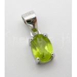 Stříbrná souprava náušnice a přívěšek olivín ovál Soupravy šperků