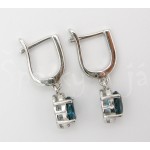 Stříbrná souprava náušnice přívěšek London topaz a zirkony ovál Soupravy šperků