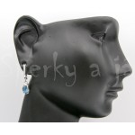 Stříbrná souprava náušnice přívěšek London topaz a zirkony ovál Soupravy šperků