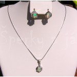 Stříbrná souprava náušnice přívěšek opál kapka Soupravy šperků