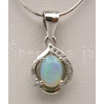 Stříbrná souprava náušnice přívěšek opál kapka Soupravy šperků