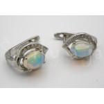 Stříbrná souprava náušnice přívěšek opál kapka Soupravy šperků