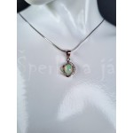 Stříbrná souprava náušnice přívěšek opál kapka Soupravy šperků