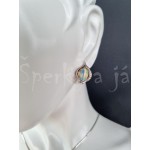 Stříbrná souprava náušnice přívěšek opál kapka Soupravy šperků