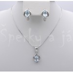 Stříbrná souprava náušnice přívěsek topaz kapka Soupravy šperků Stříbrná souprava náušnice přívěsek topaz kapka Soupravy šperků