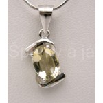 Stříbrná souprava přívěšek náušnice citrín vlnka | SPERKYAJA.CZ