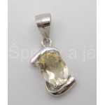 Stříbrná souprava přívěšek náušnice citrín vlnka | SPERKYAJA.CZ