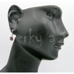 Stříbrná souprava přívěšek náušnice granát ovál | SPERKYAJA.CZ