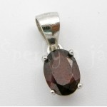 Stříbrná souprava přívěšek náušnice granát ovál | SPERKYAJA.CZ