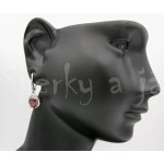 Stříbrná souprava přívěšek náušnice granát ovál | SPERKYAJA.CZ