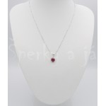 Stříbrná souprava přívěšek náušnice rubín ovál Soupravy šperků