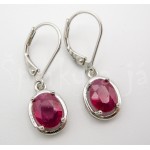 Stříbrná souprava přívěšek náušnice rubín ovál Soupravy šperků