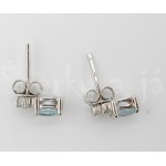 Stříbrná souprava přívěšek náušnice topaz čtverec | SPERKYAJA.CZ