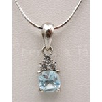 Stříbrná souprava přívěšek náušnice topaz čtverec | SPERKYAJA.CZ