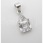 Stříbrná souprava přívěšek náušnice zirkon čtverec | SPERKYAJA.CZ