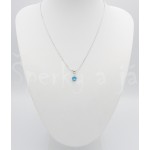 Stříbrná souprava přívěšek náušnice zirkon modrý čtverec | SPERKYAJA.CZ