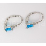 Stříbrná souprava přívěšek náušnice zirkon modrý čtverec | SPERKYAJA.CZ