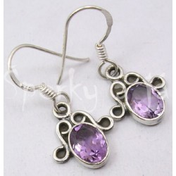 Stříbrné náušnice ametyst Napoleon Náušnice