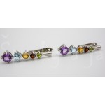 Stříbrné náušnice  ametyst topaz citrín granát olivín vodopád Náušnice