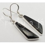  Stříbrné náušnice černý onyx kosodélník Náušnice