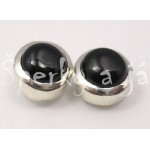 Stříbrné náušnice černý onyx kulaté Náušnice