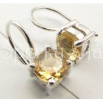 Stříbrné náušnice citrín kulaté | SPERKYAJA.CZ