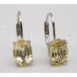 Stříbrné náušnice citrín ovál Náušnice