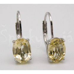 Stříbrné náušnice citrín ovál