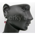 Stříbrné náušnice granát ovál  Náušnice