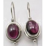 Stříbrné náušnice granát ovál Náušnice
